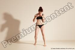 Underwear Martial art Woman White Moving poses Average long brown Dynamic poses Academic